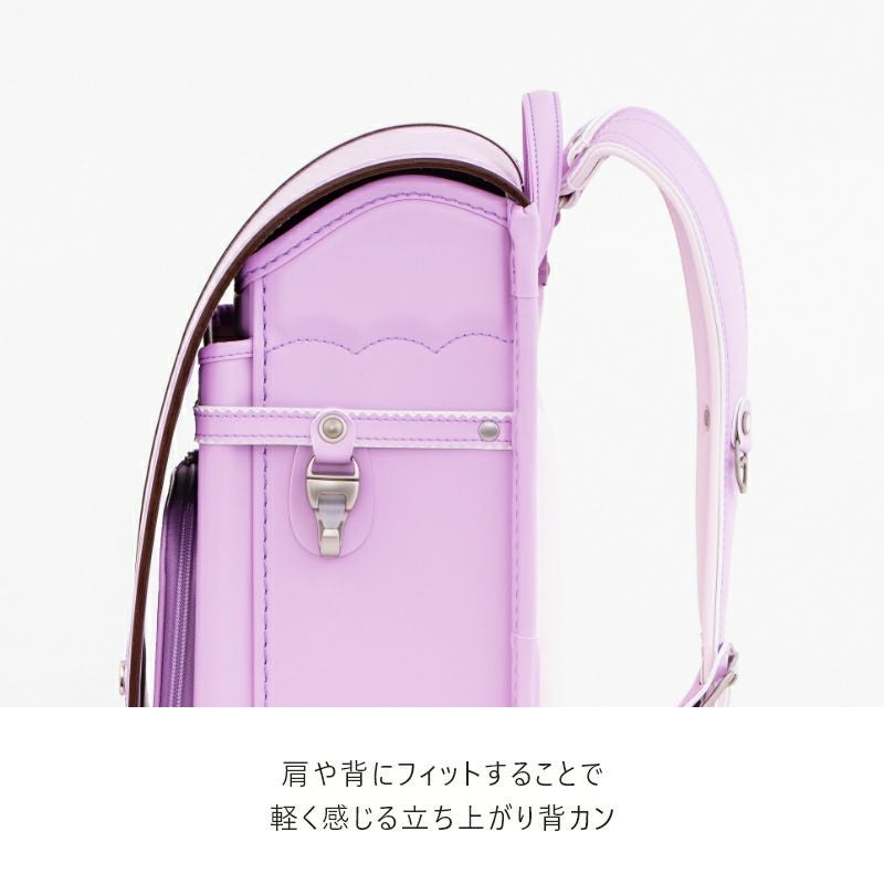 【2027年ご入学向け】ドゥ・アンジェール（人工皮革）ミルクティー　肩や背にフィットすることで軽く感じる立ち上がり背カン