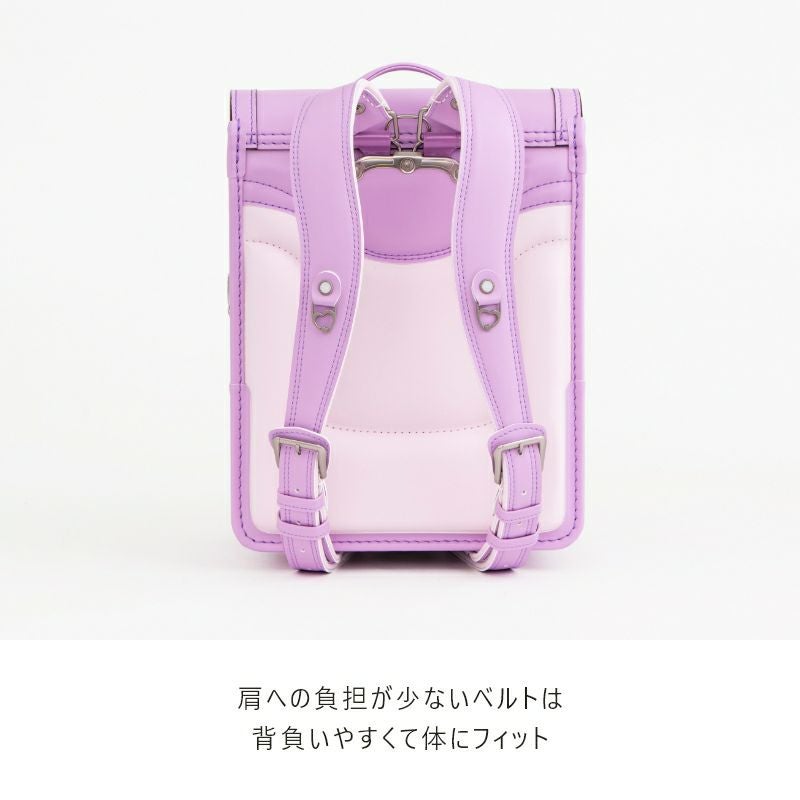 【2027年ご入学向け】ドゥ・アンジェール（人工皮革）キャンディブルー　肩への負担が少ないベルトは背負いやすくて体にフィット