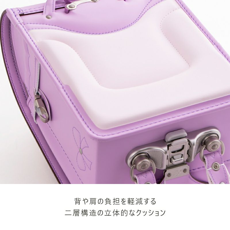 【2027年ご入学向け】ドゥ・アンジェール（人工皮革）キャンディブルー　背や肩の負担を軽減する2層構造の立体的なクッション