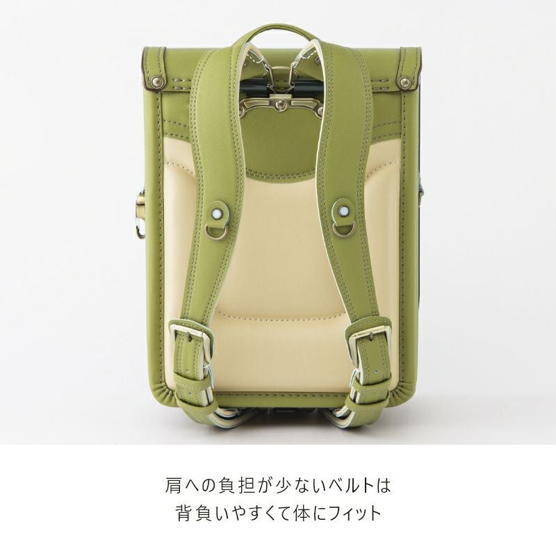 【2027年ご入学向け】ユニ（人工皮革）シナモン　肩への負担が少ないベルトは背負いやすくて体にフィット