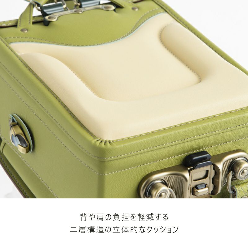 【2027年ご入学向け】ユニ（人工皮革）ミルクティー　背や肩の負担を軽減する2層構造の立体的なクッション