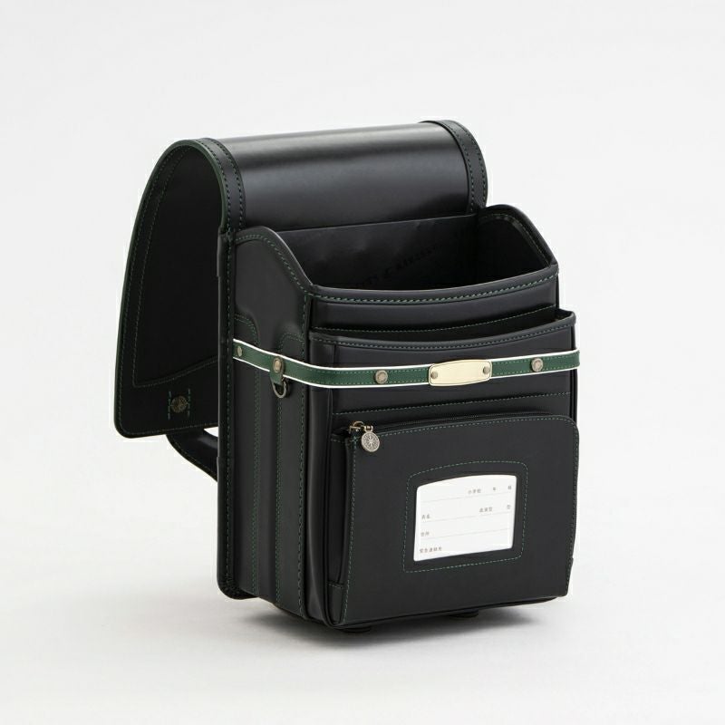 新品未開封 BLACK DESIGN ブラサゲバッグ ブラック Xスタンド 専用 2027年ご入学向け】レイブラック（牛革）黒×グリーン | 鞄工房山本の