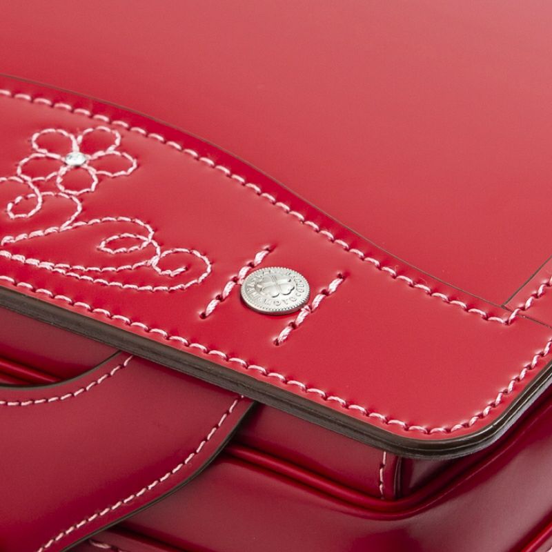 【2027年ご入学向け】コードバン・アンティーク（かぶせコードバン）赤（ラフィーネオプション）