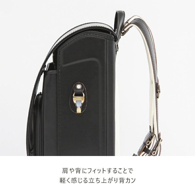 【2027年ご入学向け】アニエスベーランドセル with 鞄工房山本（牛革）スモーキーラベンダー　肩や背にフィットすることで軽く感じる立ち上がり背カン